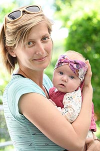 Portrétní fotografie maminky s miminkem